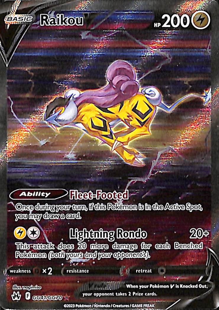 Pokemon TCG: Crown Zenith Raikou V GG41/GG70 Full Art Galarian Gallery