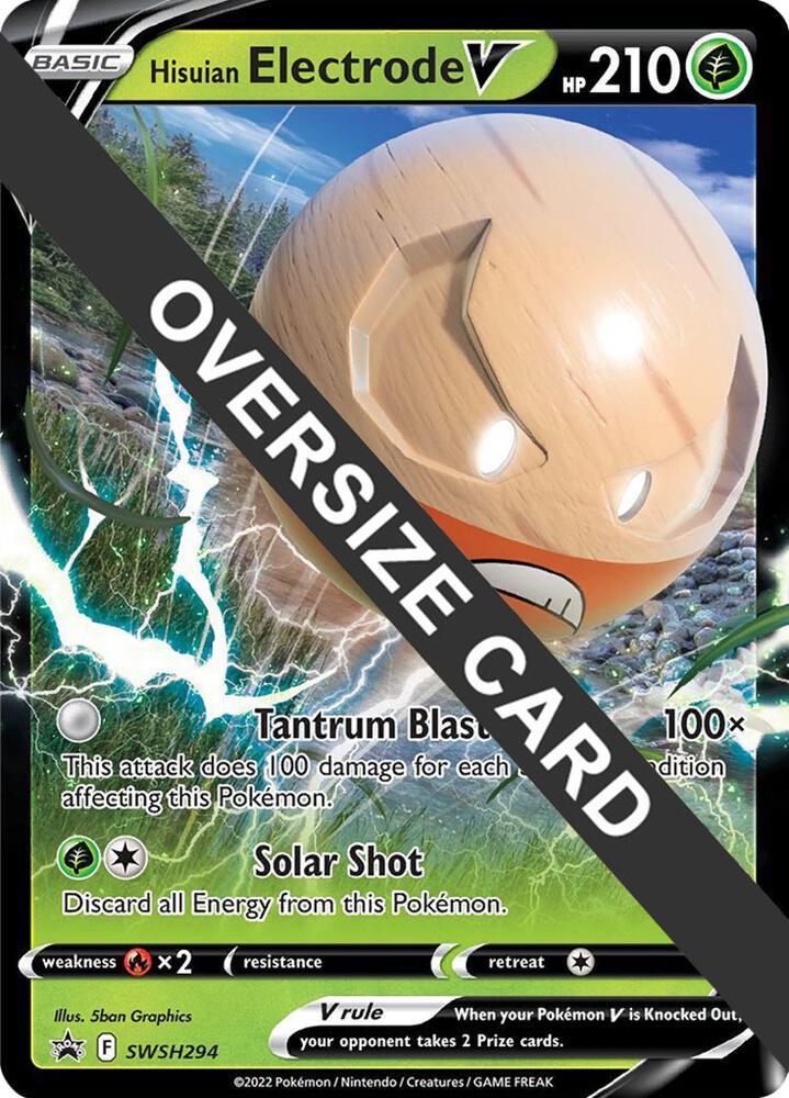 Pokemon TCG - Hisuian Electrode V - SWSH252 - Black Star Promo Jumbo Card