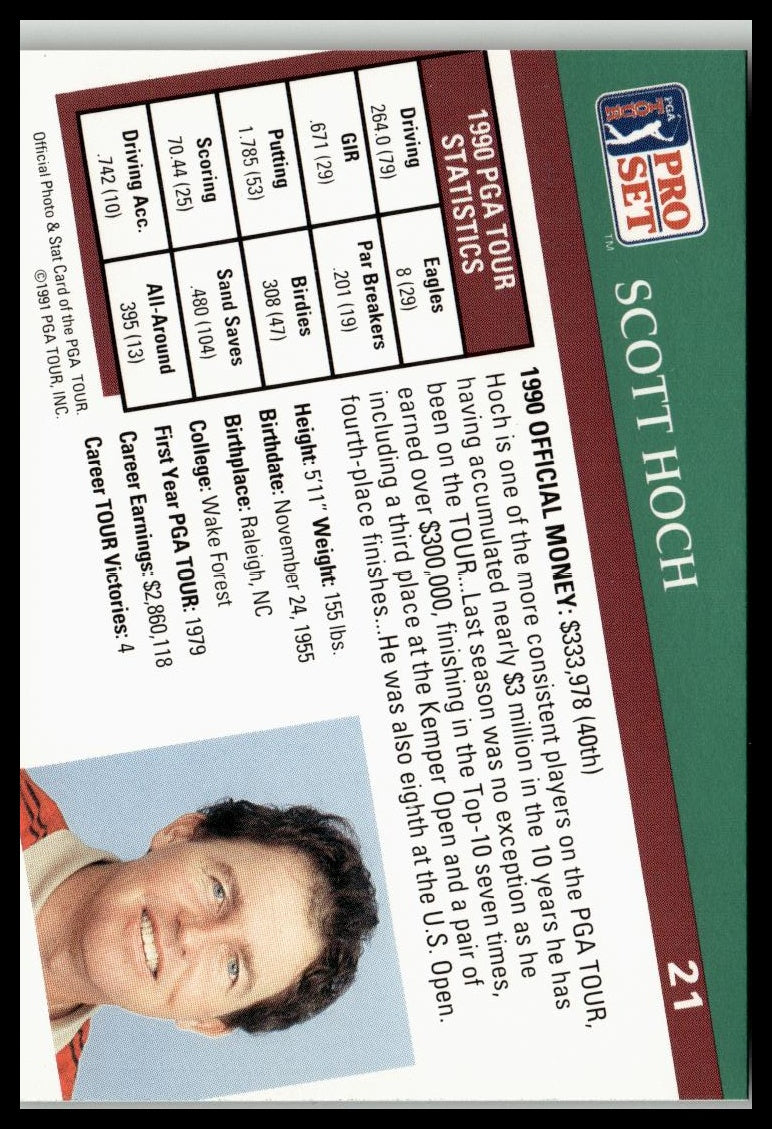 Golf Singles 1991 Pro Set PGA Tour [21 Scott Hoch