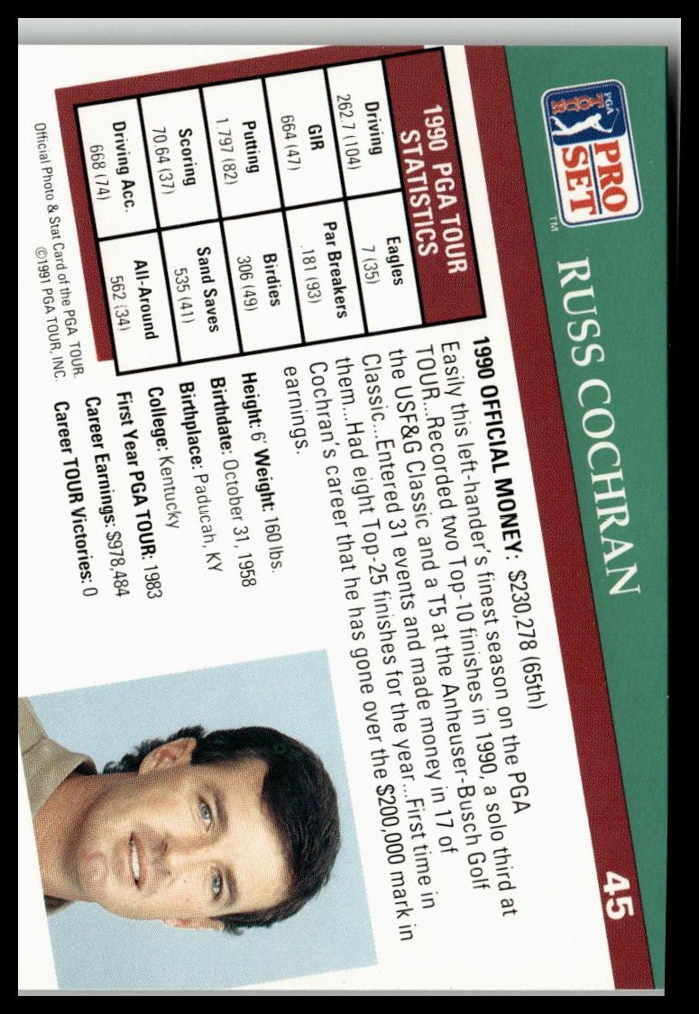 Golf Singles 1991 Pro Set PGA Tour [45 Russ Cochran