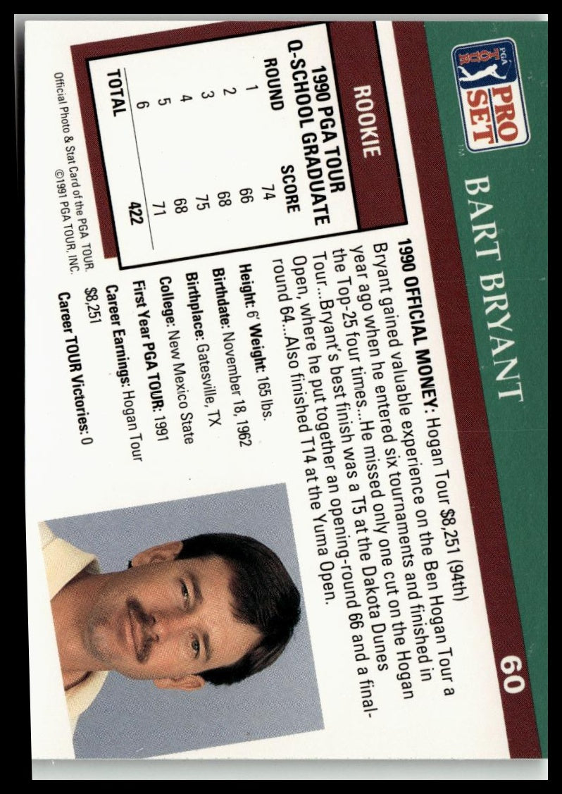 Golf Singles 1991 Pro Set PGA Tour [60 Bart Bryant