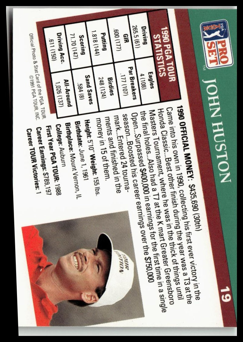Golf Singles 1991 Pro Set PGA Tour [19 John Huston