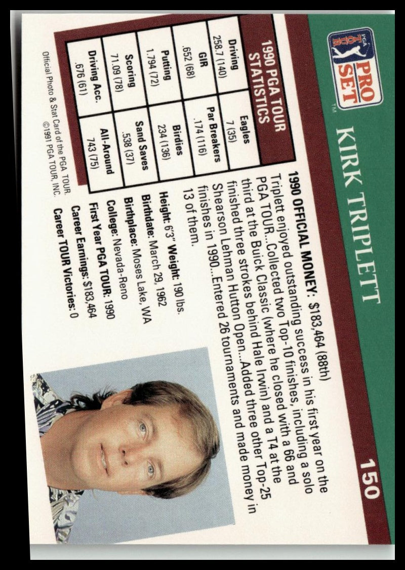 Golf Singles 1991 Pro Set PGA Tour [150 Kirk Triplett