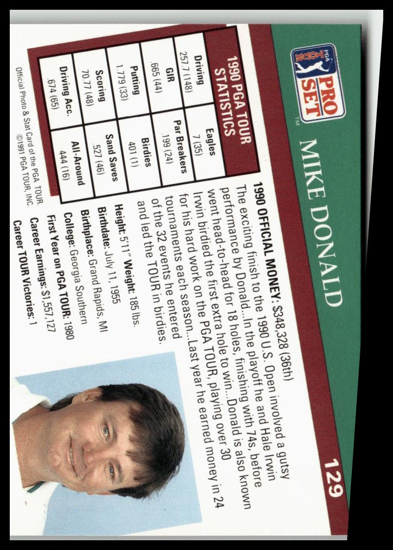 Golf Singles 1991 Pro Set PGA Tour [129 Mike Donald