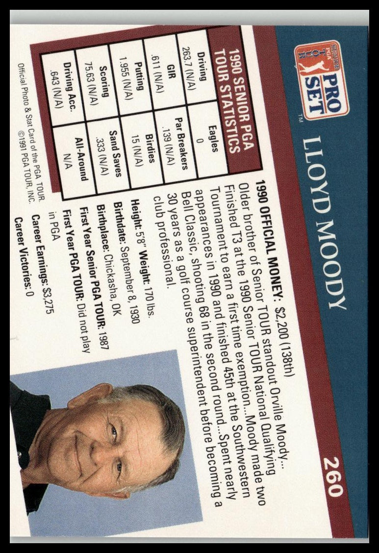 Golf Singles 1991 Pro Set PGA Tour [260 Lloyd Moody