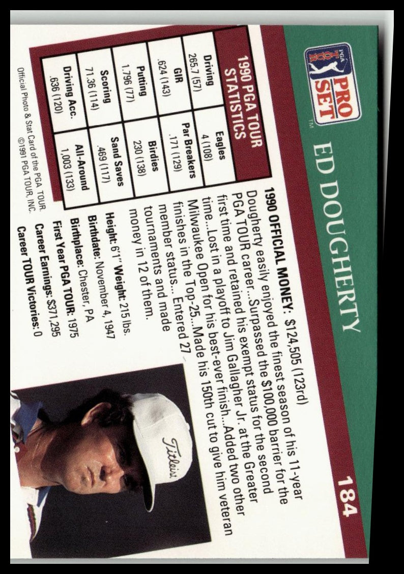Golf Singles 1991 Pro Set PGA Tour [184 Ed Dougherty