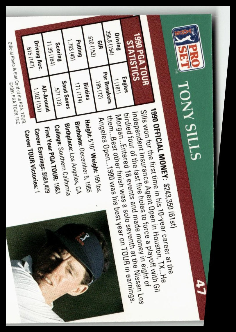 Golf Singles 1991 Pro Set PGA Tour [47 Tony Sills