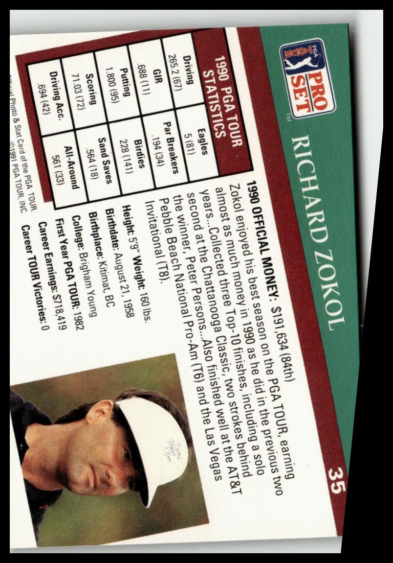 Golf Singles 1991 Pro Set PGA Tour [35 Richard Zokol