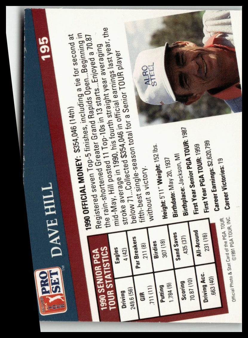 Golf Singles 1991 Pro Set PGA Tour [195 Dave Hill