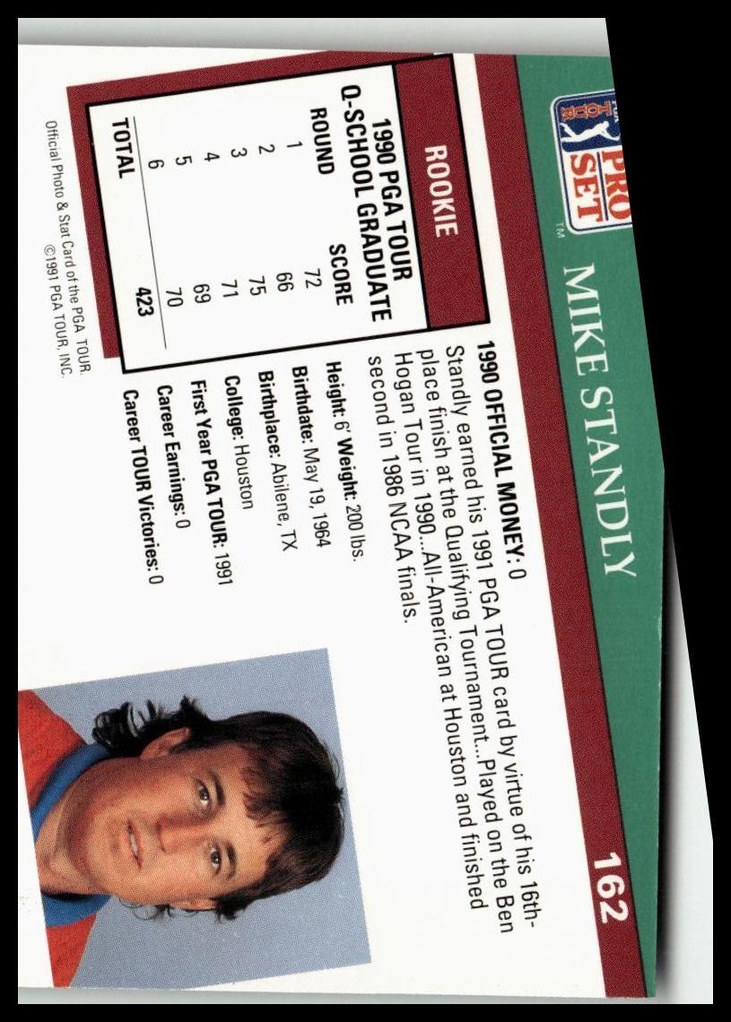 Golf Singles 1991 Pro Set PGA Tour [162 Mike Standly