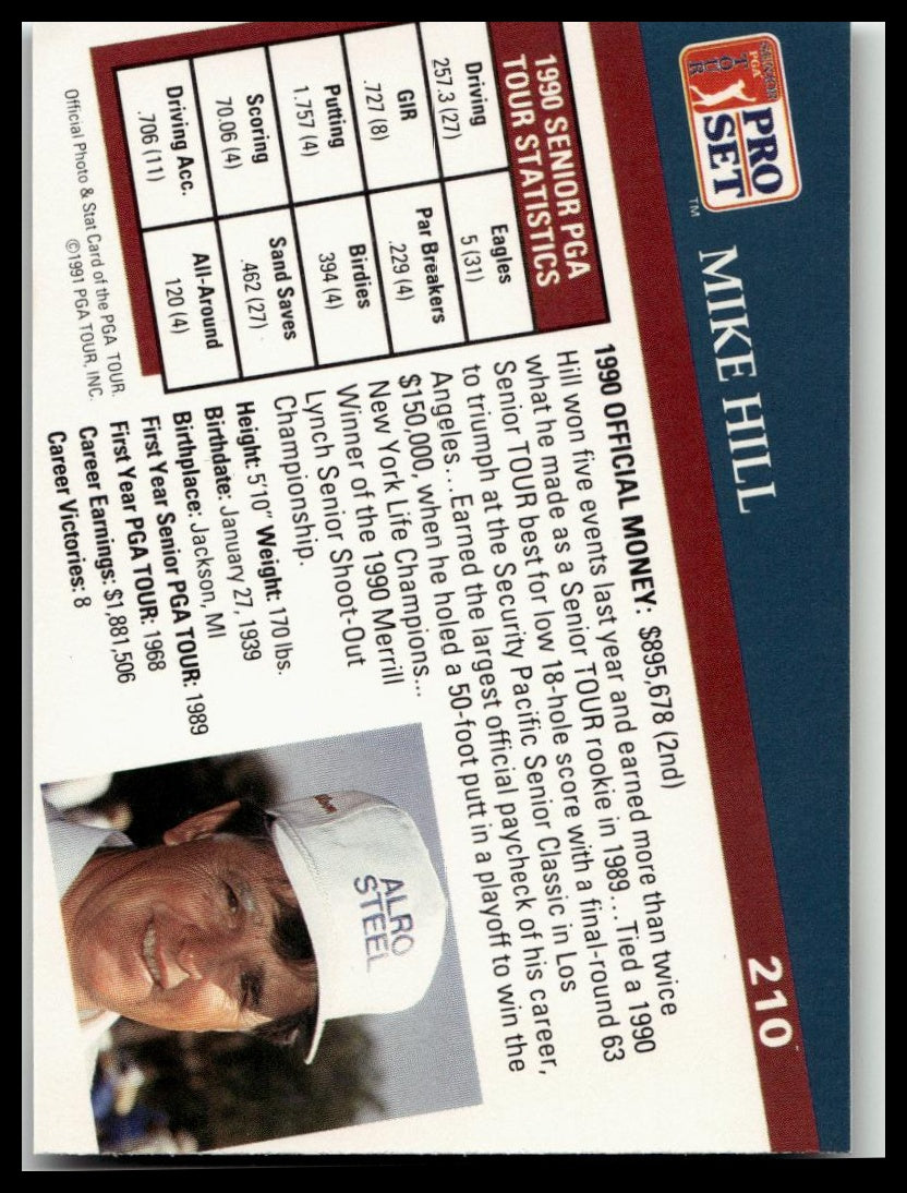 Golf Singles 1991 Pro Set PGA Tour [210 Mike Hill