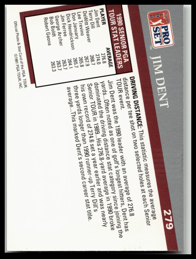 Golf Singles 1991 Pro Set PGA Tour [279 Jim Dent