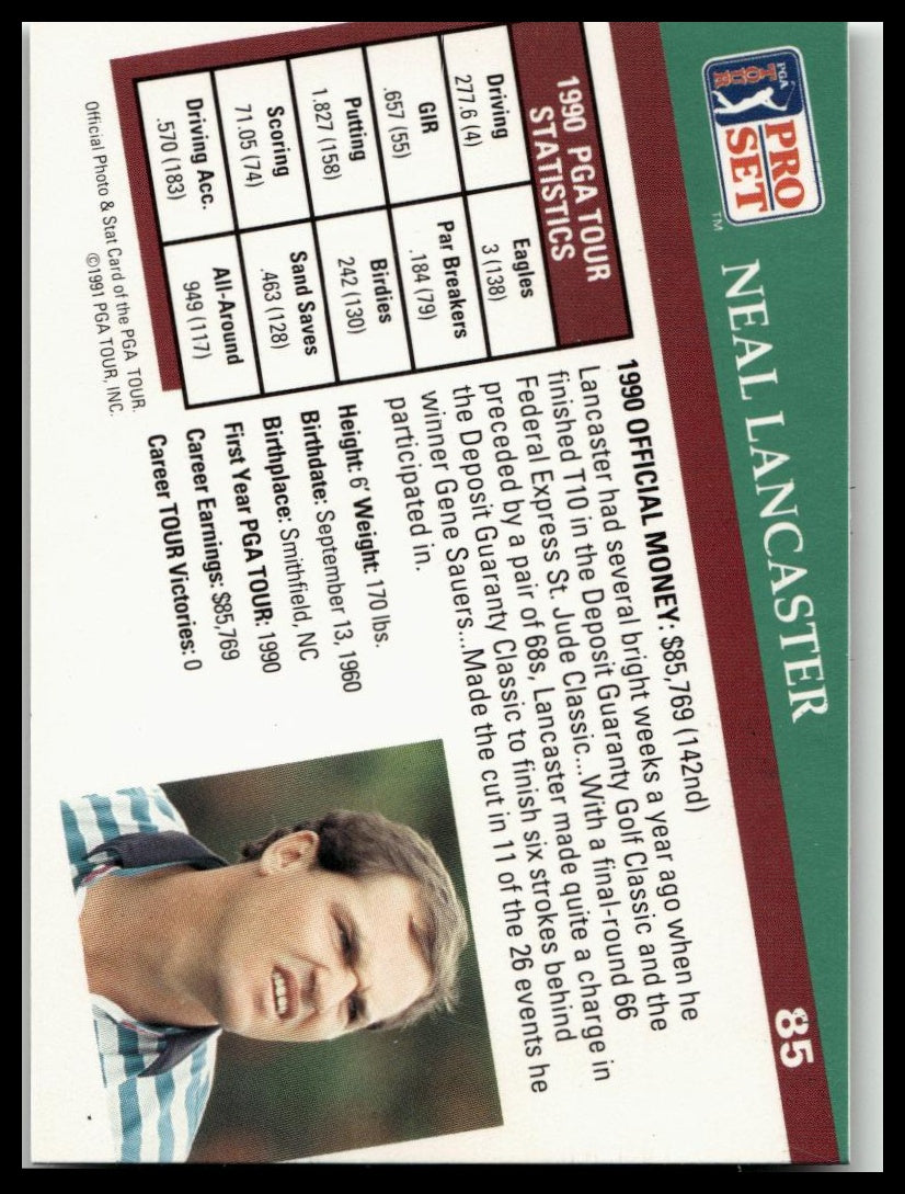 Golf Singles 1991 Pro Set PGA Tour [85 Neal Lancaster