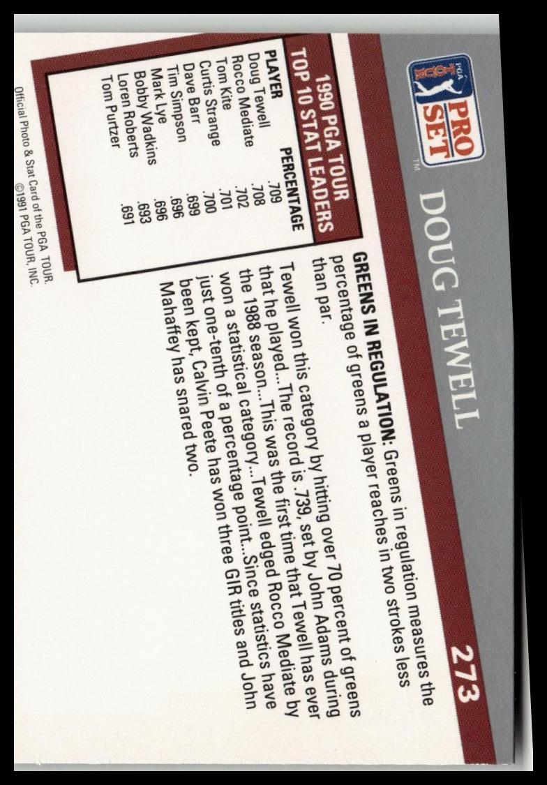 Golf Singles 1991 Pro Set PGA Tour [273 Doug Tewell