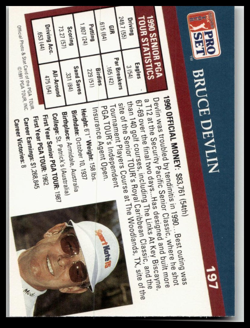 Golf Singles 1991 Pro Set PGA Tour [197 Bruce Devlin