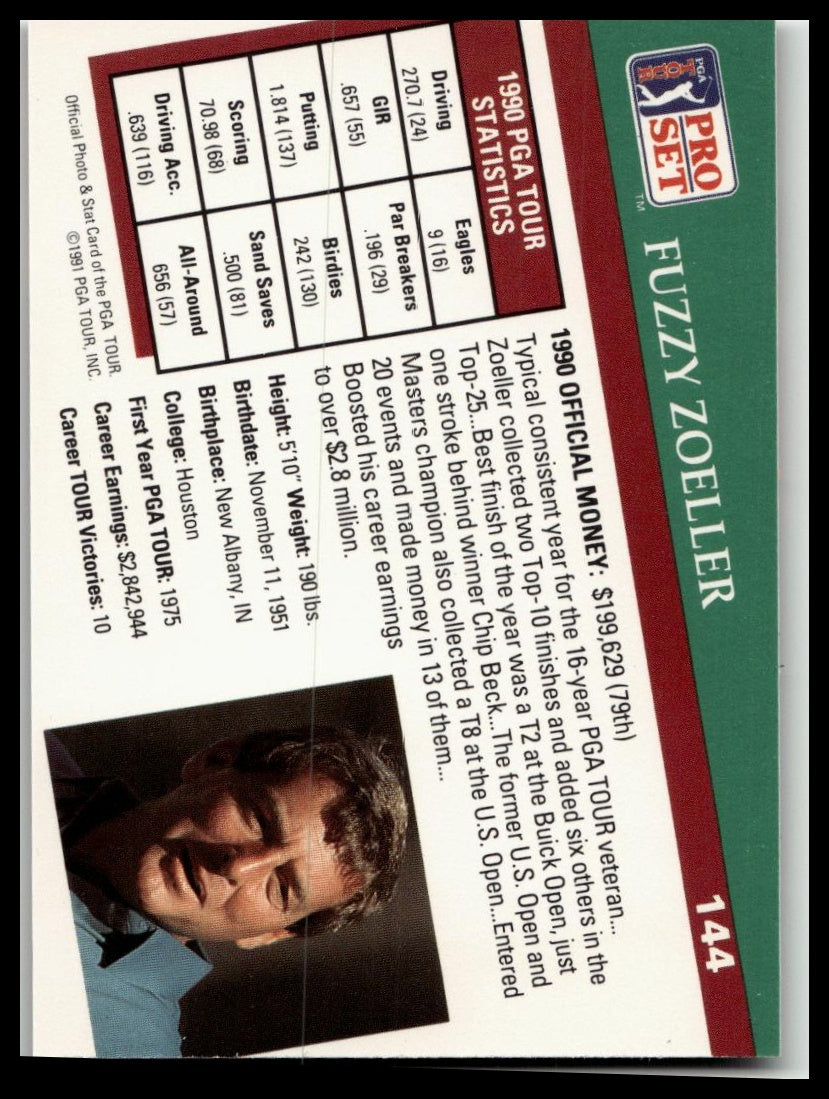 Golf Singles 1991 Pro Set PGA Tour [144 Fuzzy Zoeller
