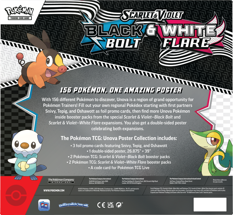 Pokemon TCG: Black Bolt & White Flare Unova Poster Collection