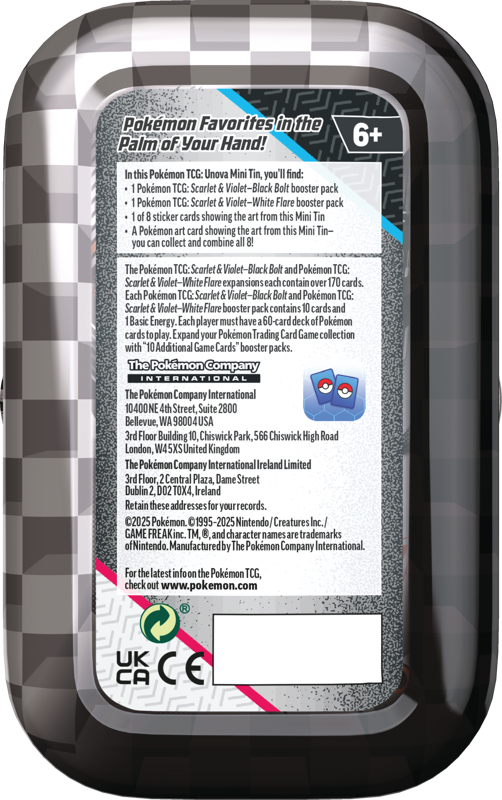 Pokemon TCG: Scarlet & Violet 10.5 - Black Bolt & White Flare - Unova Mini Tin Volcarona & Emolga