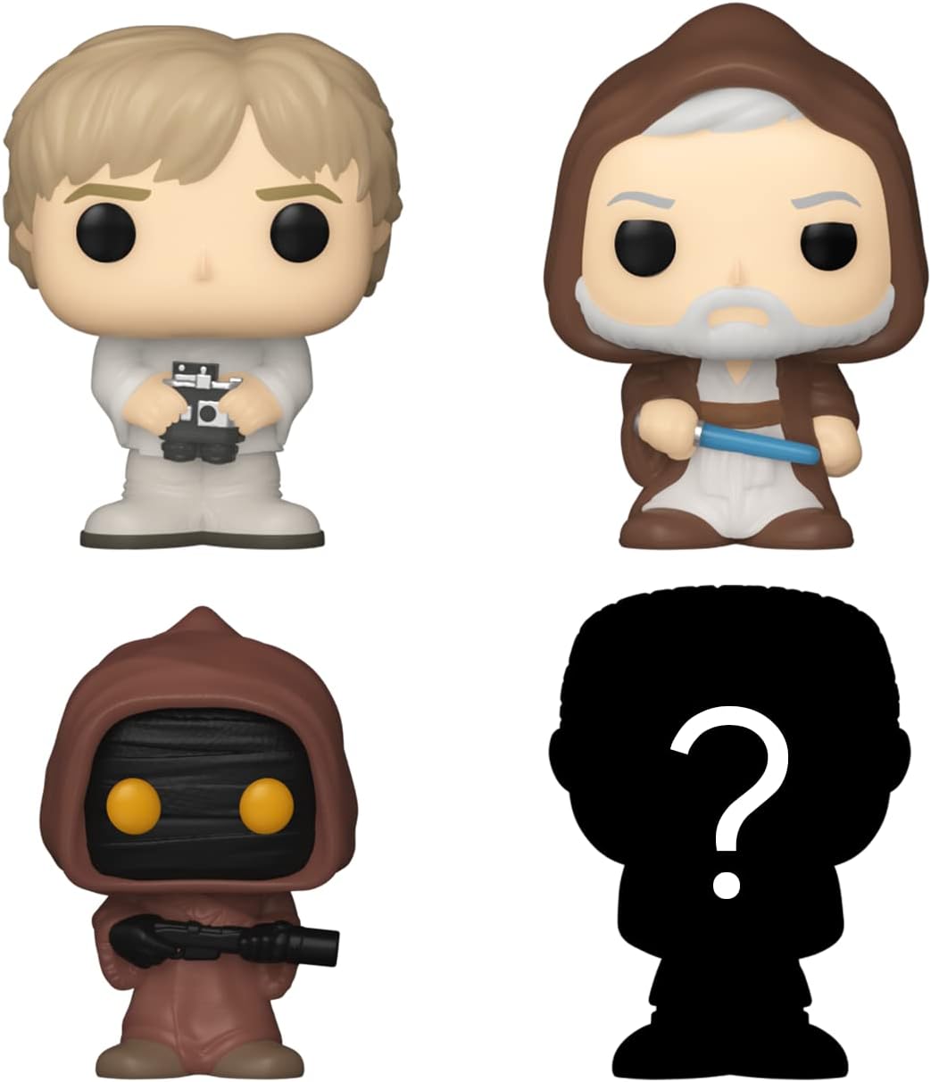 Funko Bitty POP! Star Wars: Luke Skywalker, Obi-Wan Kenobi, Jawa & Mystery Mini-Figure