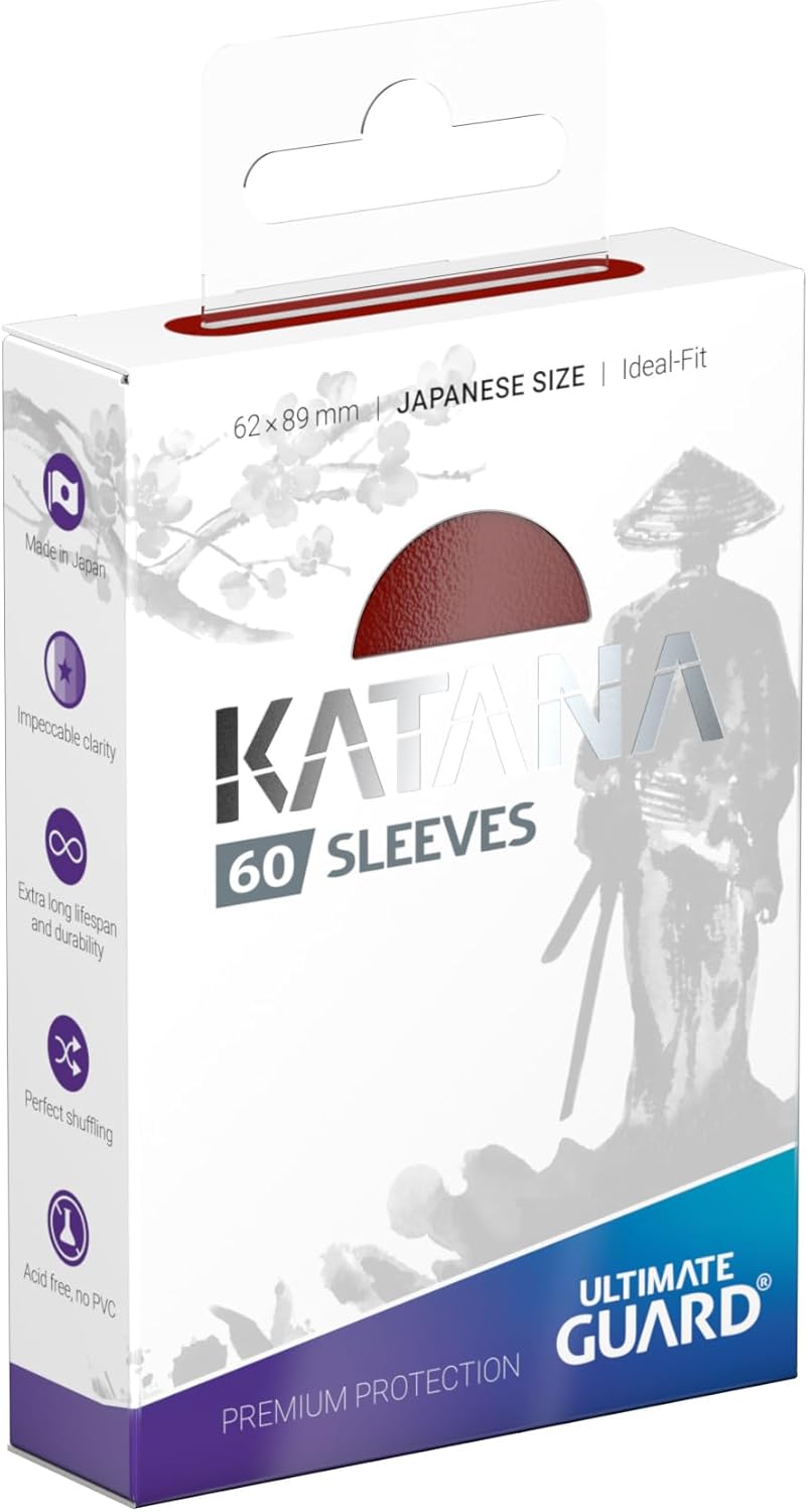 Ultimate Guard - Katana Sleeves - Japanese Size - Red 60 pack
