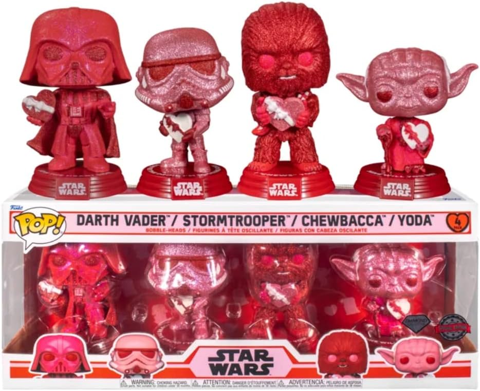 POP! Bobble-Head Star Wars: Valentine's Day Exclusive Diamond Glitter 4-Pack 61779