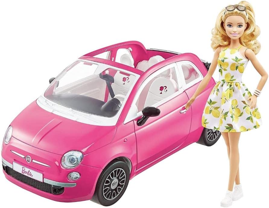 Barbie Doll and Fiat 500 Playset