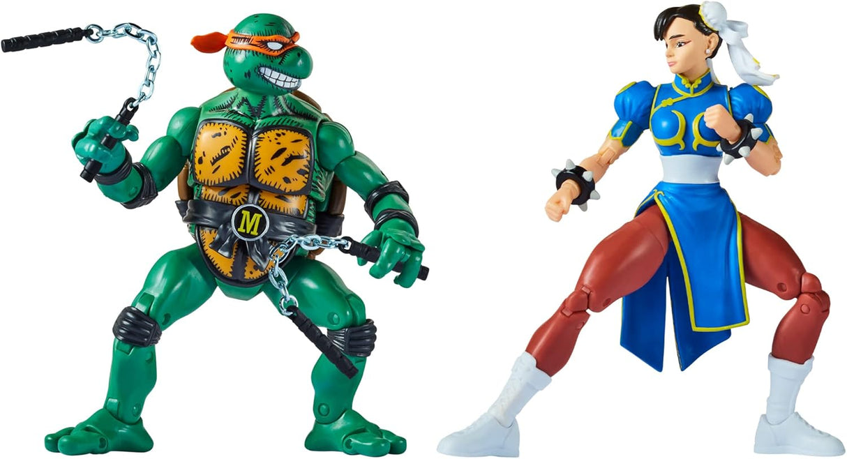 TMNT Michelangelo Vs Chun Li Figurine Twin Pack