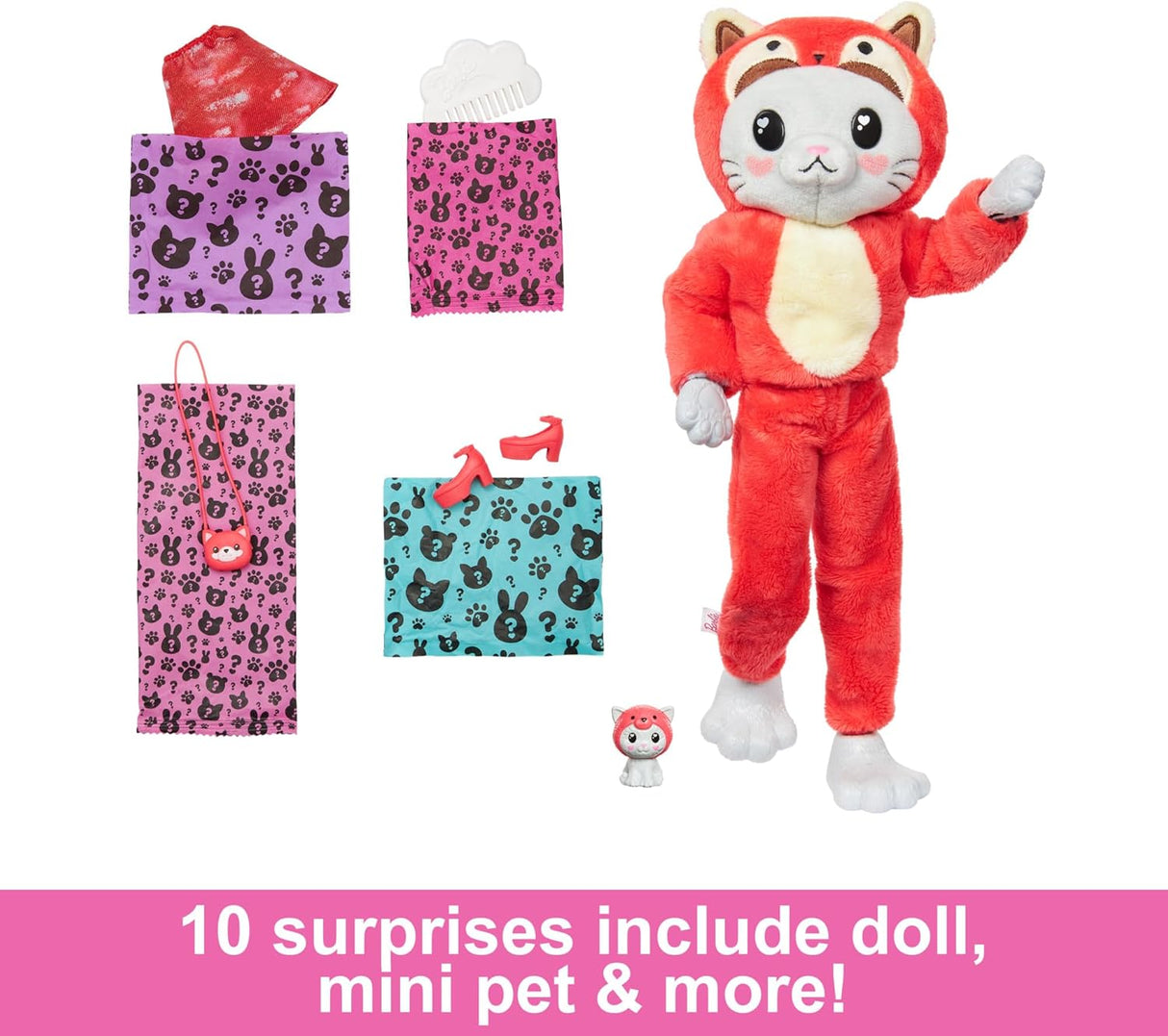 Barbie Cutie Reveal: Kitty As Red Panda Doll & Costume Set