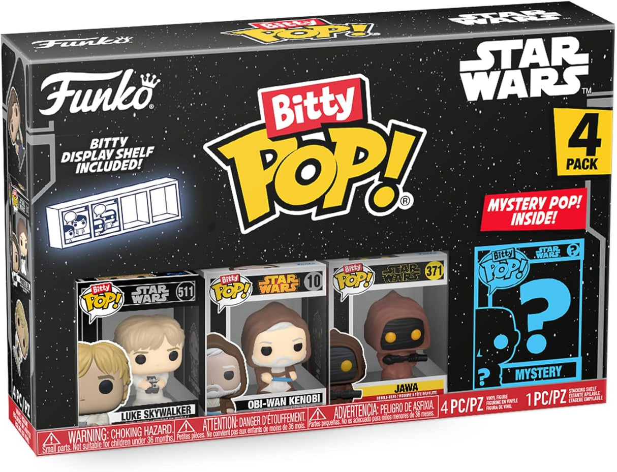 Funko Bitty POP! Star Wars: Luke Skywalker, Obi-Wan Kenobi, Jawa & Mystery Mini-Figure
