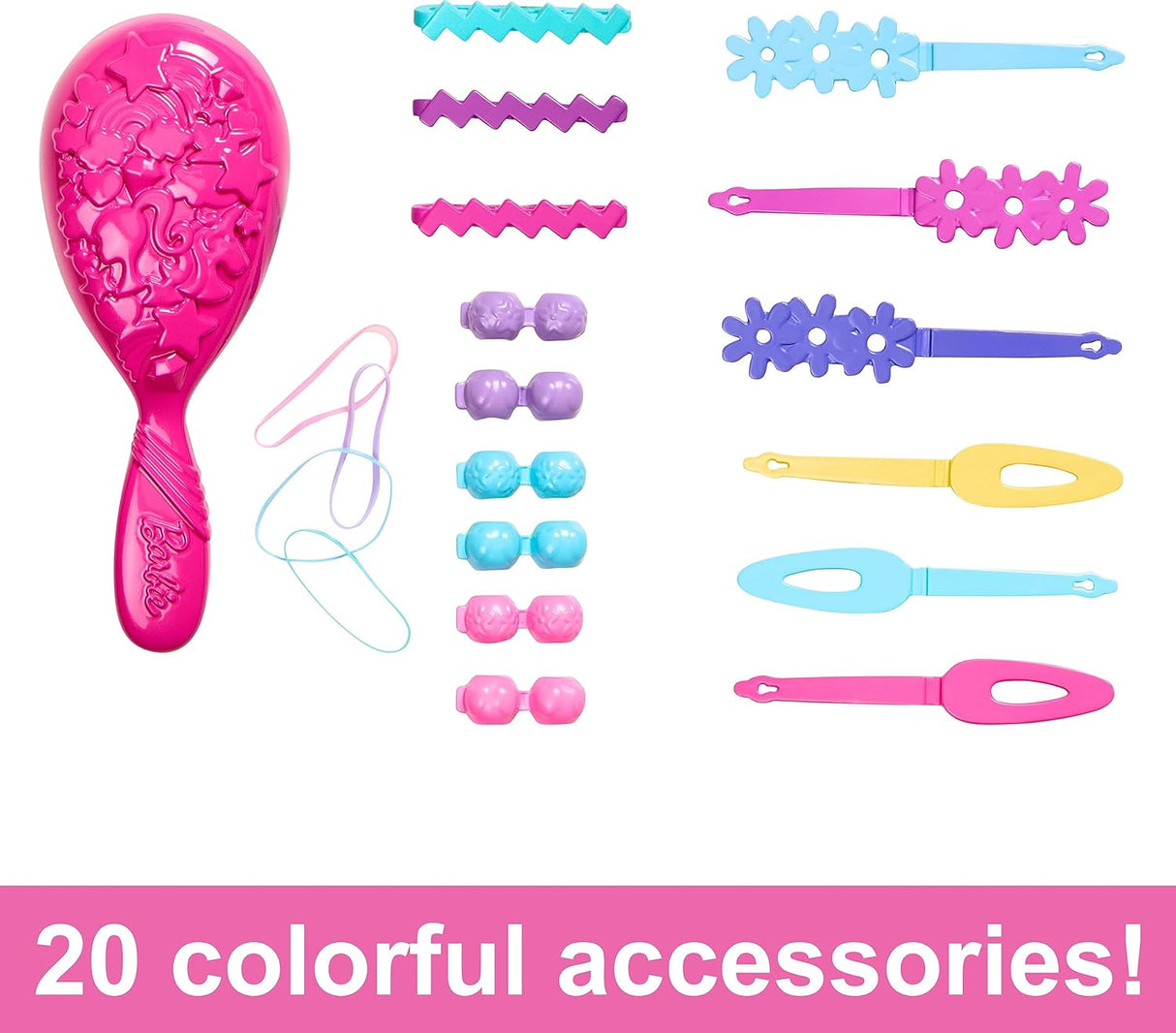 Barbie Doll Styling Head, Blond Hair with 20 Colorful Accessories
