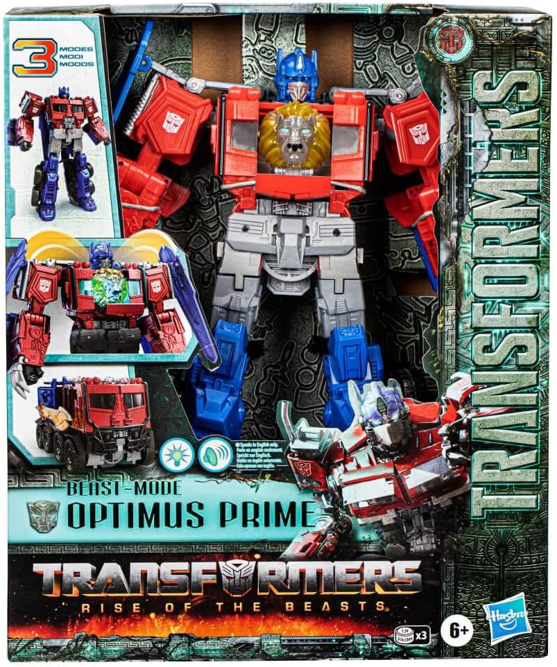 Transformers: Rise of The Beasts 10" Beast Mode Optimus Prime Action Figure