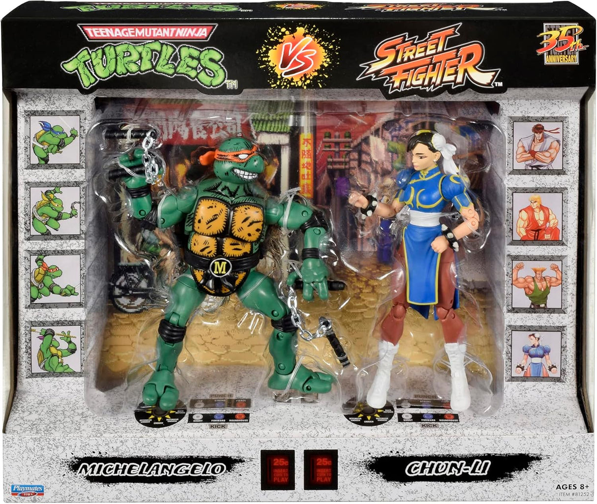 TMNT Michelangelo Vs Chun Li Figurine Twin Pack
