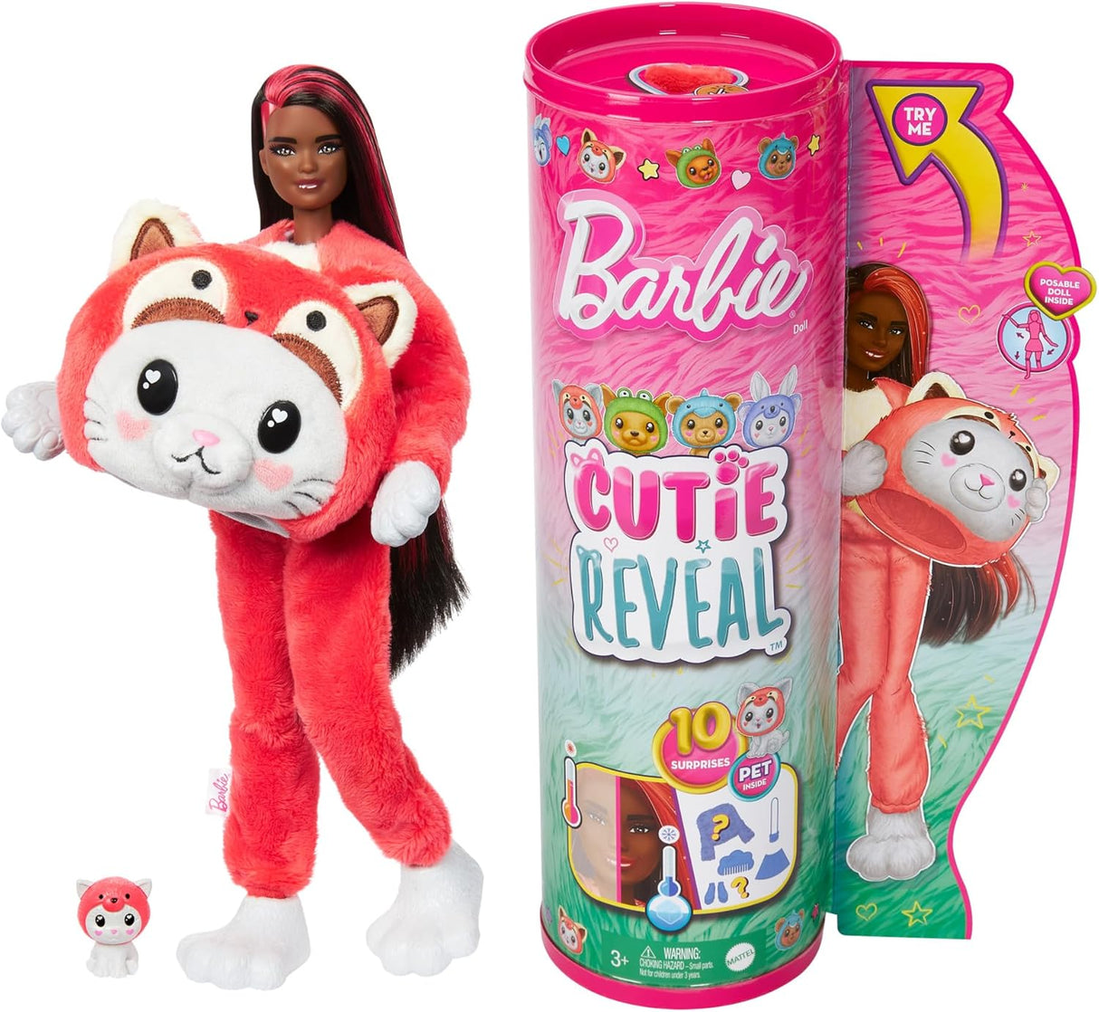 Barbie Cutie Reveal: Kitty As Red Panda Doll & Costume Set