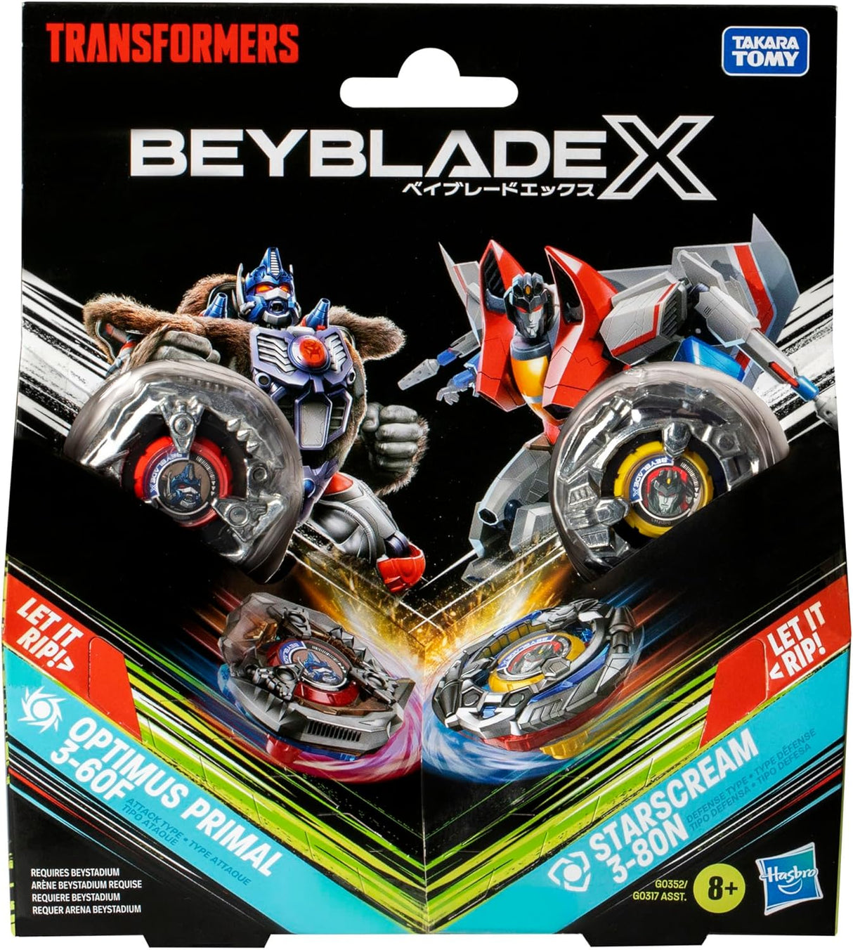 Beyblade X: Optimus Primal 3-60F Vs. Starscream 3-80N - 2 Pack