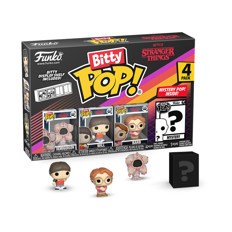Funko Bitty POP! 4-Pack: Stranger Things - Demogorgon, Will, Barb, Mystery Pop! Vinyl Figures