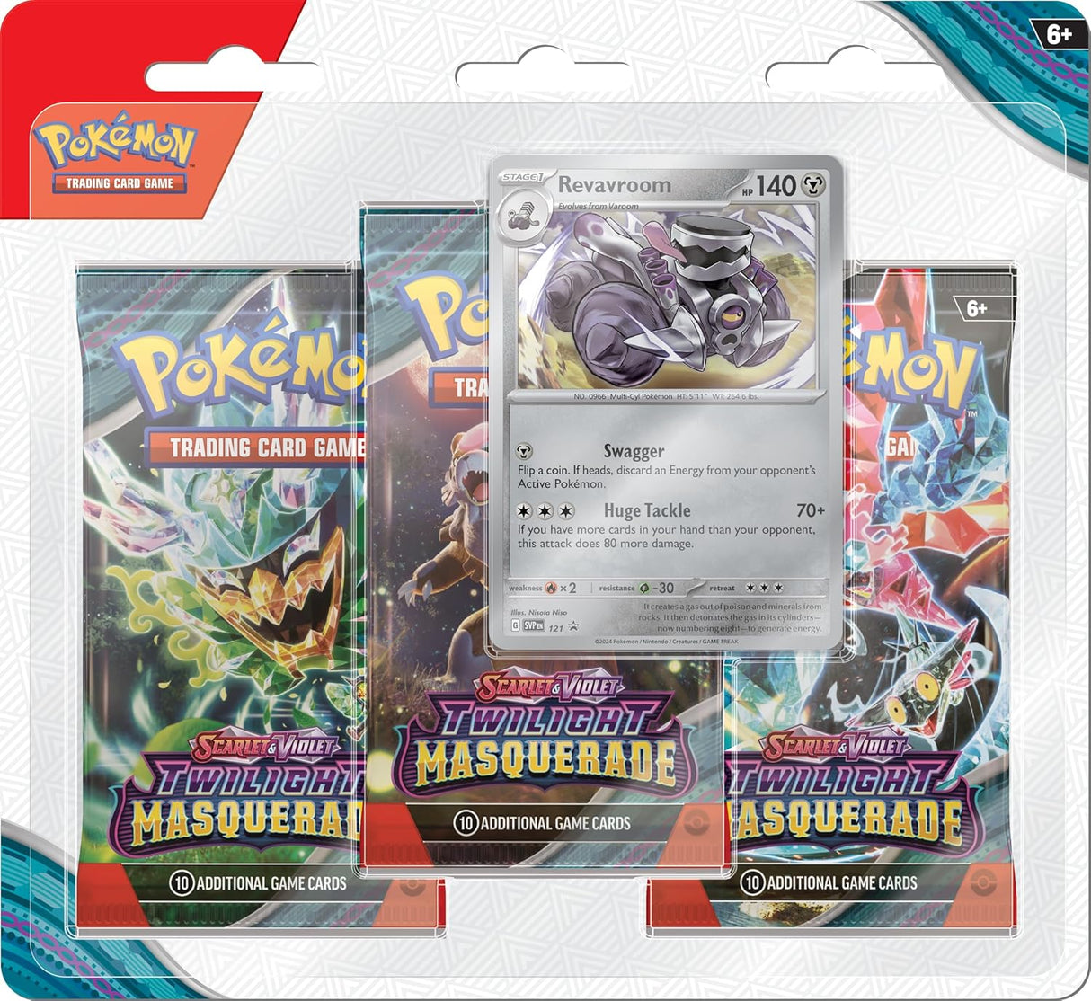 Pokemon TCG: Scarlet & Violet 6 - Twilight Masquerade - 3-Pack Blister - Revavroom