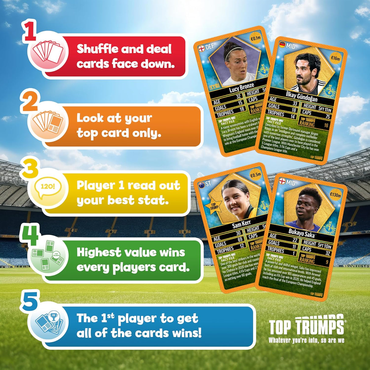 Top Trumps World Football Stars Top 200 - Pack 6 Card Game