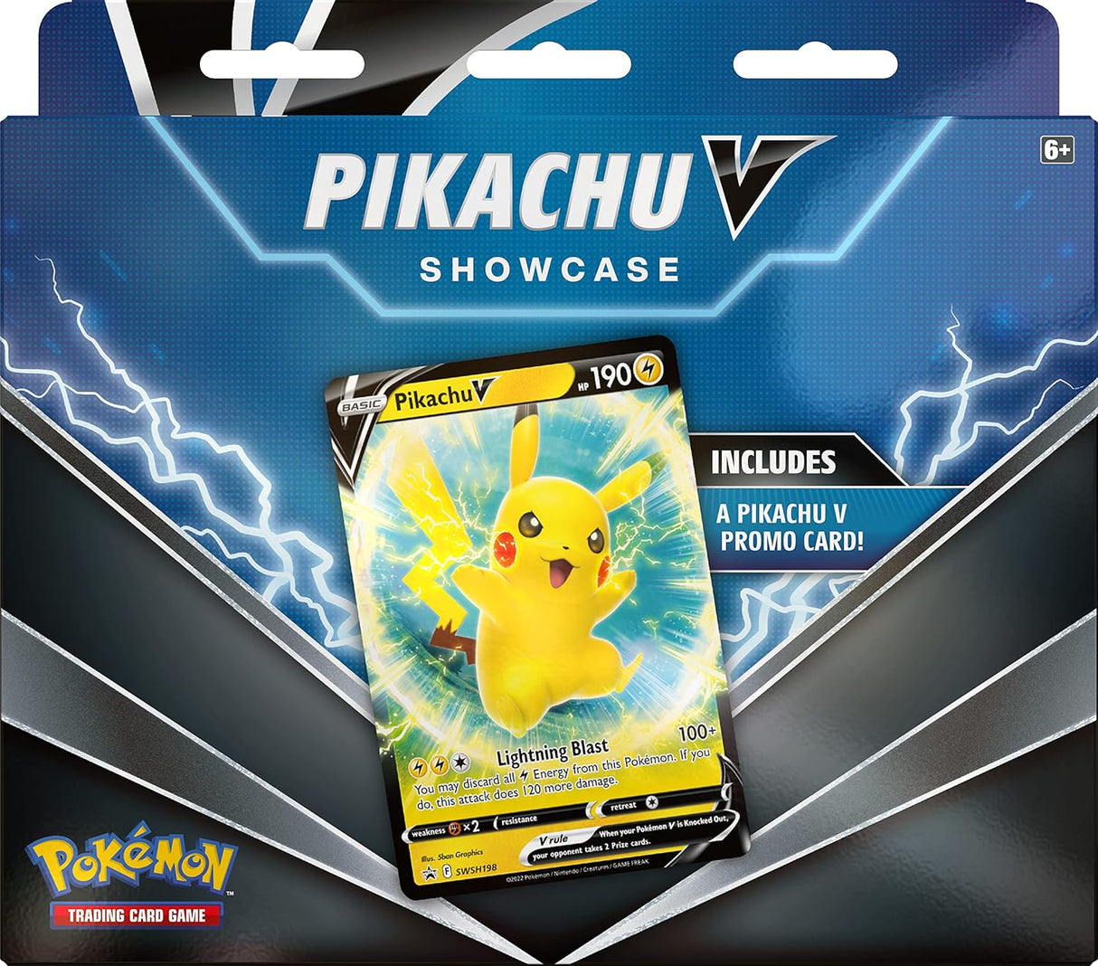 Pokemon TCG: Pikachu V Showcase Box (1 Foil Promo Card and 3 Booster Packs)