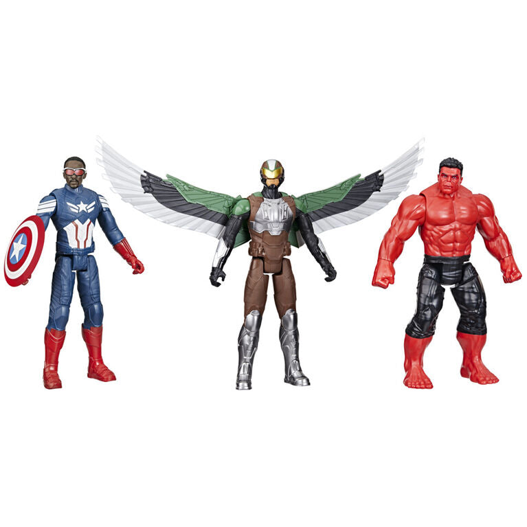Hasbro Marvel's Captian America Pack of 3 Titan Heroes Playset