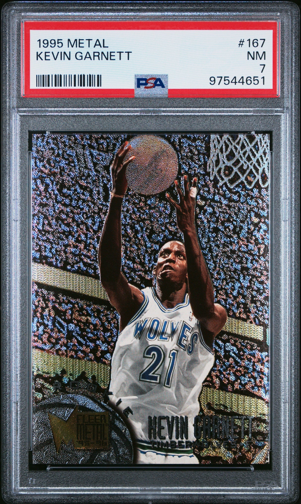 NBA Graded Card 1995 Metal [167 Kevin Garnett PSA 7