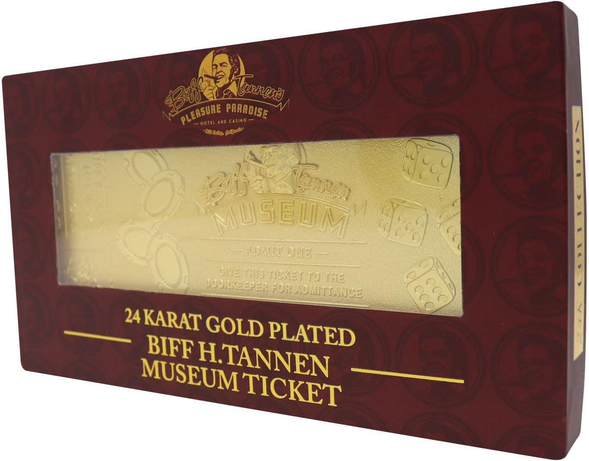 Back to the Future Limited Edition 24k Gold Plated Biff Tannen Museum Entrance Ticket