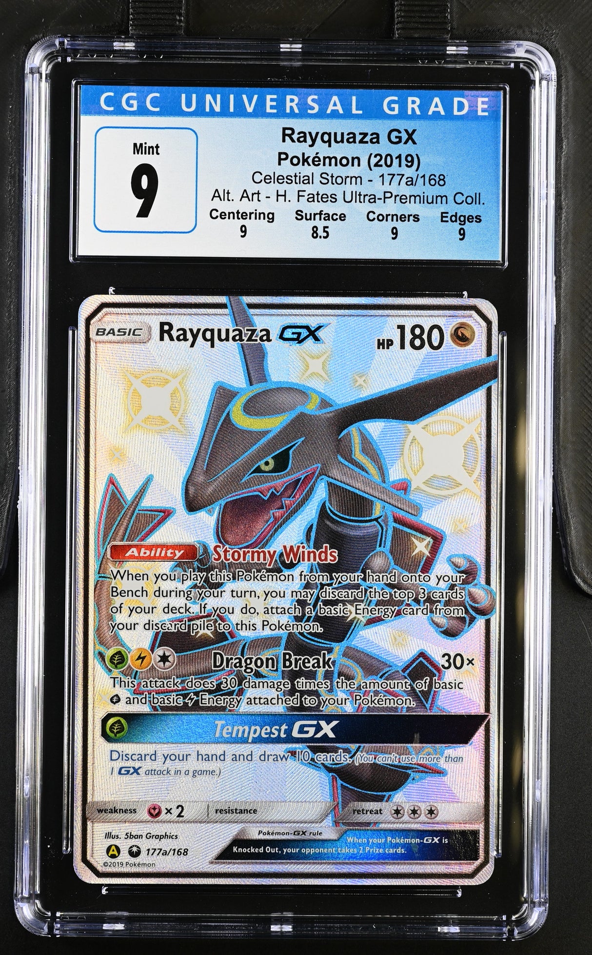 Pokemon TCG: CGC 9 - Celestial Storm - Rayquaza GX - 2019 - Alternate Art Promos 177a/168