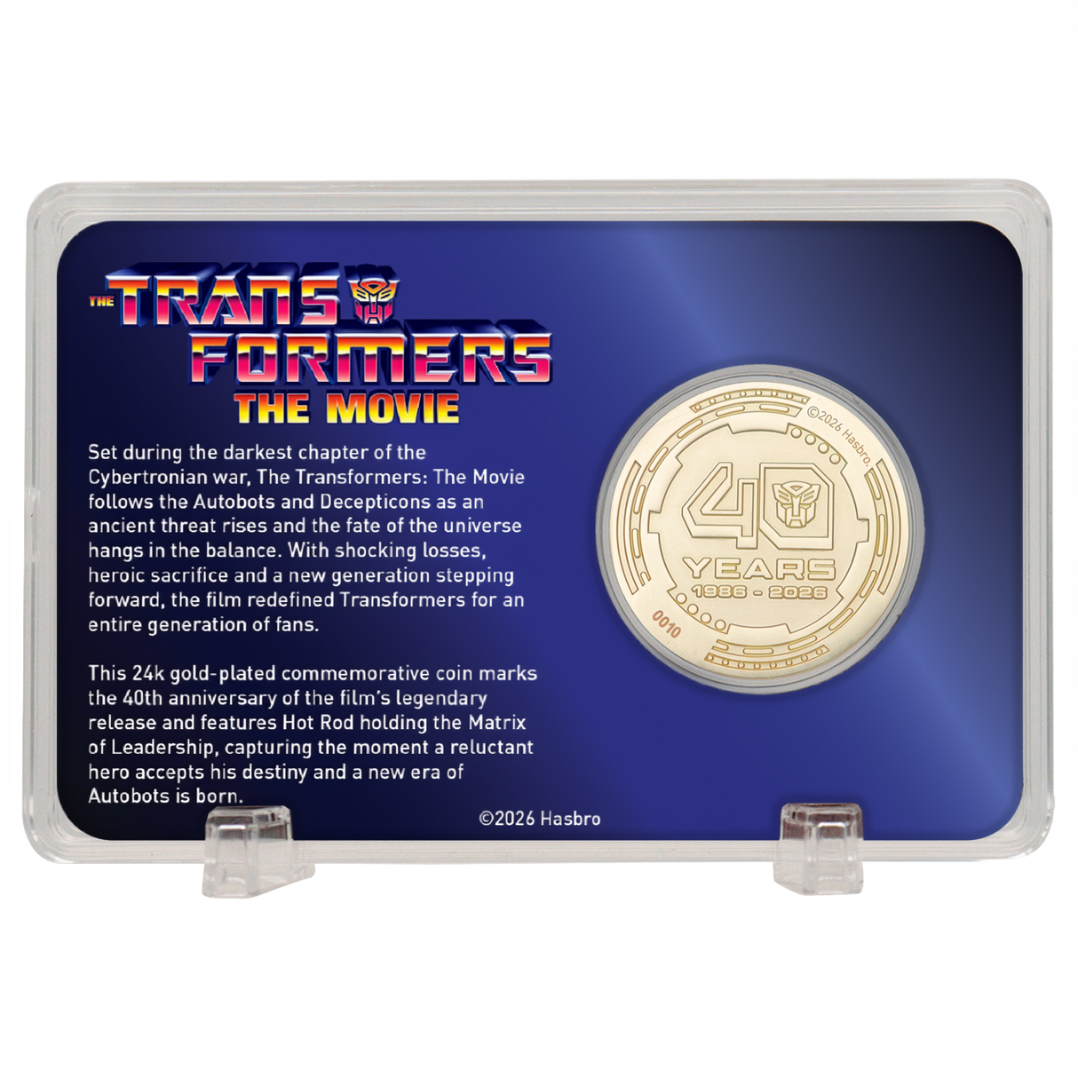 Transformers: The Movie – Limited Edition 40th Anniversary 24k Gold Plated Presentation Coin