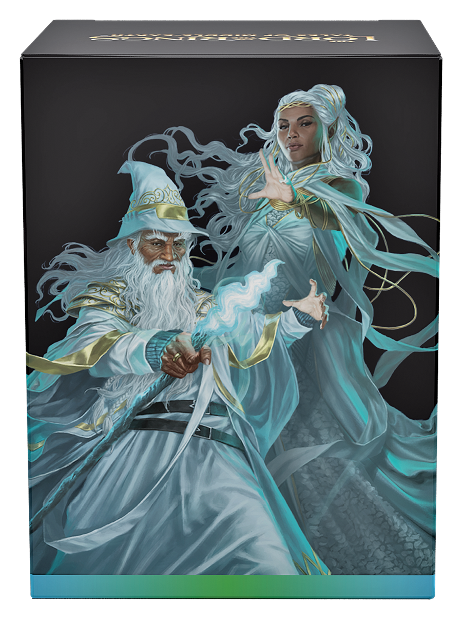 LTR The Lord of The Rings Elven Council Commander Deck contents spread out showing 100 cards, tokens and life tracker