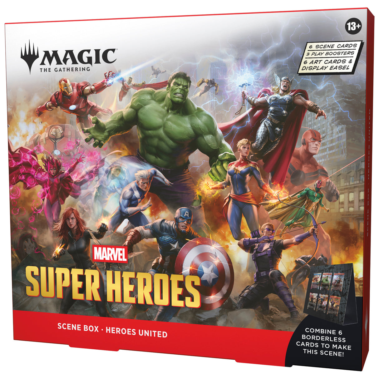 Magic The Gathering Marvel Super Heroes Heroes United Scene Box sealed — panoramic art collector item