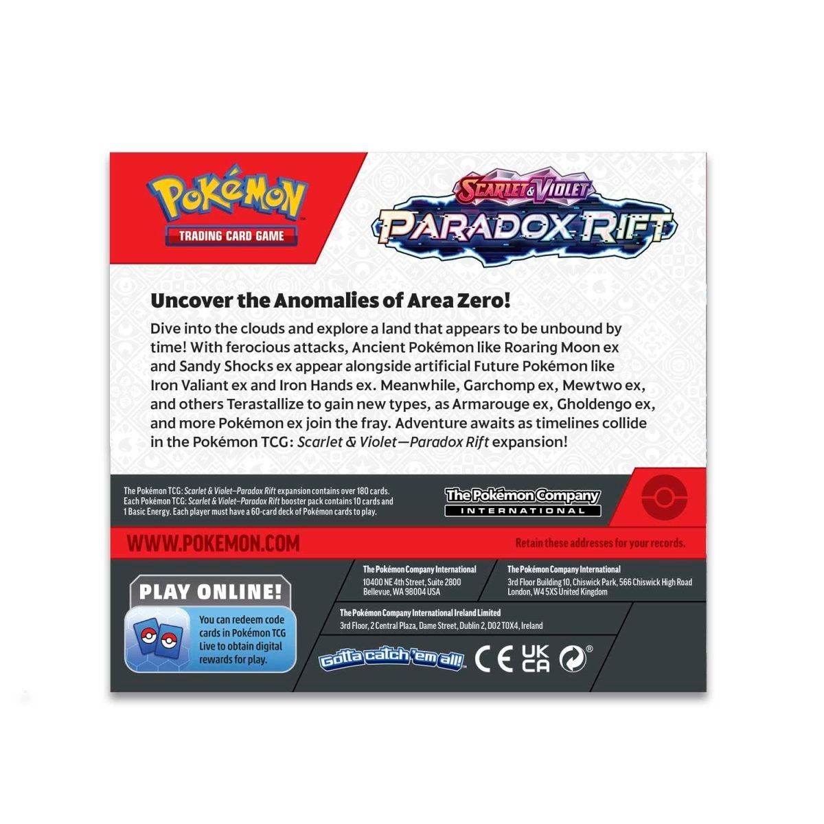 Pokemon TCG: Paradox Rift Booster Box CDU