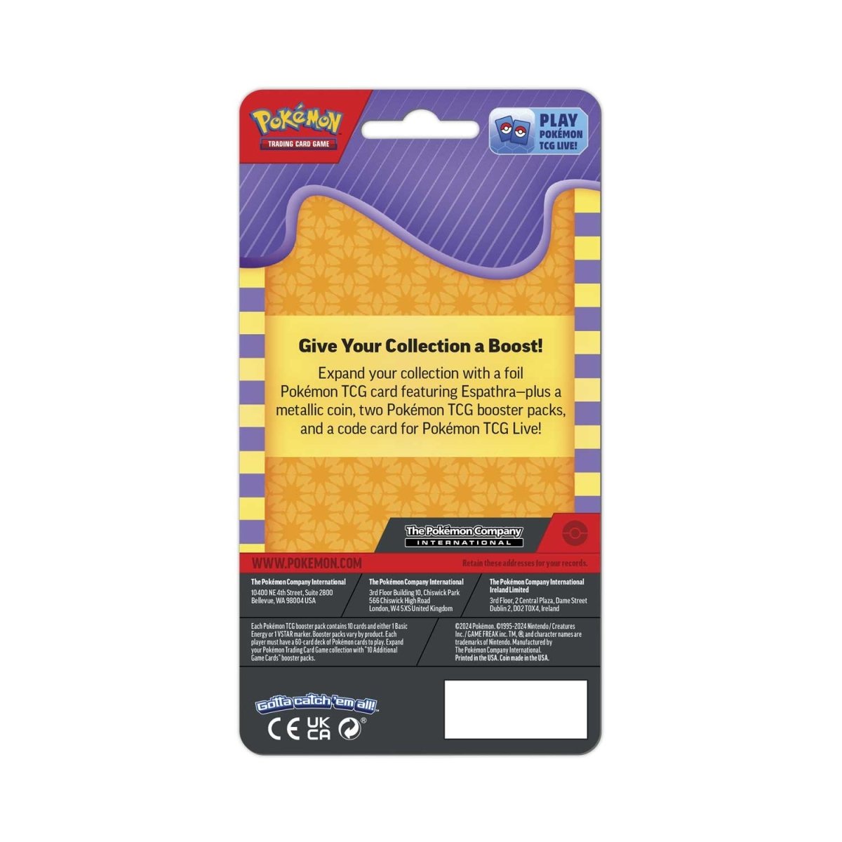 Pokemon TCG: Espathra Card with 2 Booster Packs & Coin