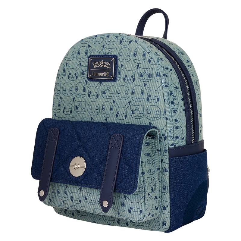 Loungefly - Pokemon Faux Denim Mini Backpack