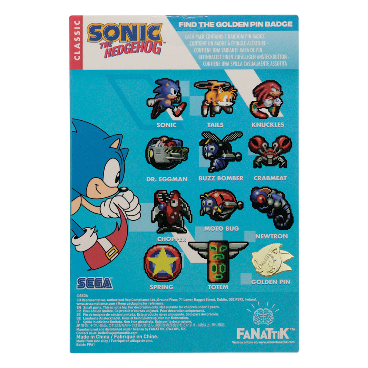 Sonic The Hedgehog – Mystery Pin Badges