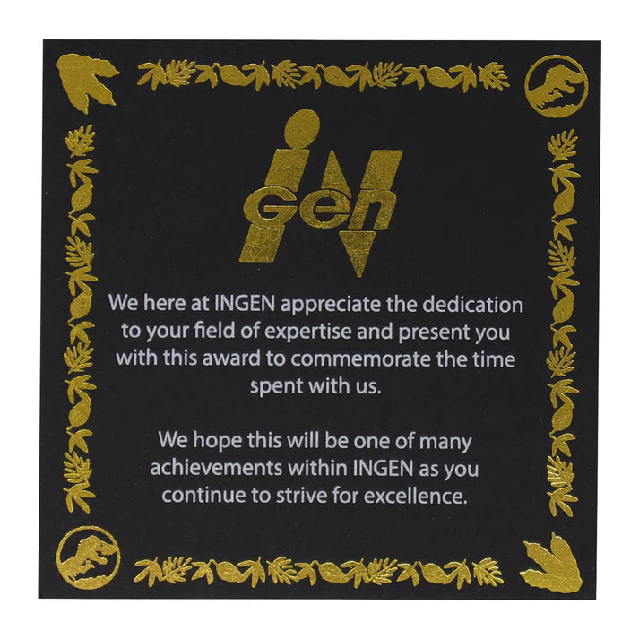 Jurassic Park Park Ranger Service Award